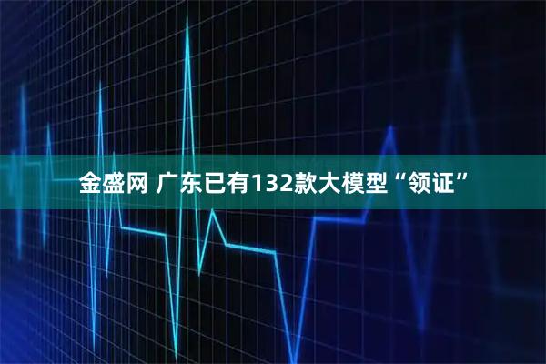 金盛网 广东已有132款大模型“领证”
