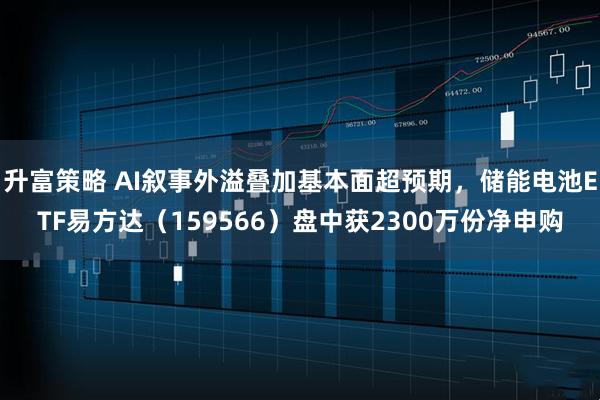 升富策略 AI叙事外溢叠加基本面超预期，储能电池ETF易方达（159566）盘中获2300万份净申购