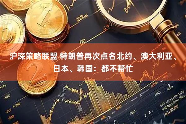 沪深策略联盟 特朗普再次点名北约、澳大利亚、日本、韩国：都不帮忙