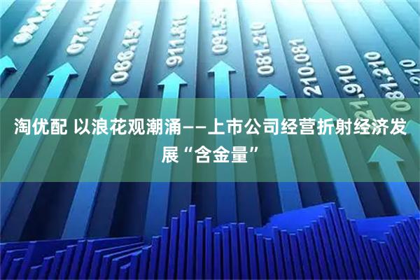 淘优配 以浪花观潮涌——上市公司经营折射经济发展“含金量”