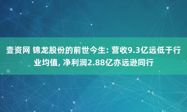 壹资网 锦龙股份的前世今生: 营收9.3亿远低于行业均值, 净利润2.88亿亦远逊同行