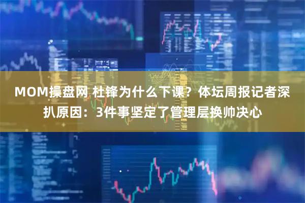 MOM操盘网 杜锋为什么下课？体坛周报记者深扒原因：3件事坚定了管理层换帅决心
